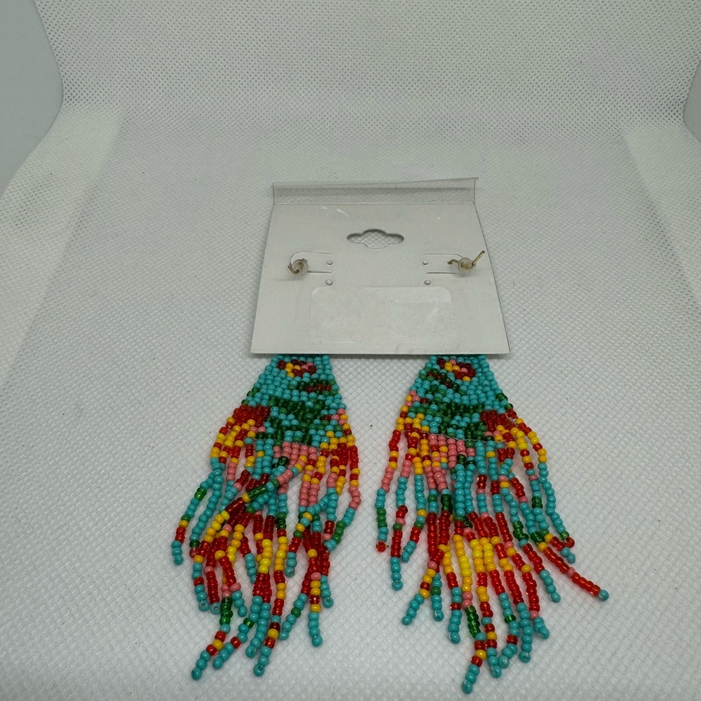 Natasha Beaded Statement Earrings - Multi-Color - image 2